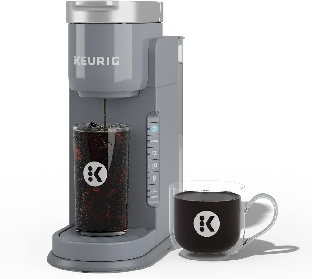 Keurig K-Iced Single Serve Coffee Maker – Brew Over Ice Button, Compact Design, Perfect Holiday Gift for Iced Coffee Lovers, Gray