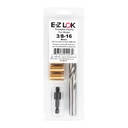 E-Z LOK Brass 3/8-16 Internal Threads, 1.00" Length Wood Threaded Inserts, 6 Pieces, Installation Kit