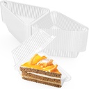 Goiio 100 Pieces Cake Slice Plastic Containers, 4.33 Inches Hinged Lid Cheese cake Container, for Home, Bakery and Cafe