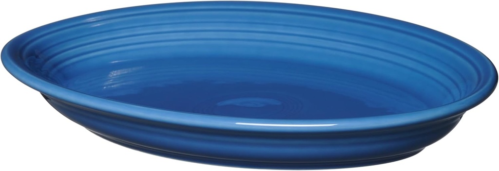 Fiesta® 13 5/8" Large Oval Serving Platter – Durable Ceramic, Lead-Safe, Dishwasher/Microwave/Oven Safe – Made in USA - Lapis