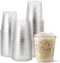 [200 COUNT]HAKOWARE 8 oz Ultra Clear Disposable Plastic Cold Cups, Disposable Cup 8 oz for Wedding & Party, Plastic Cocktail Cups, Disposable Clear Cup for Iced Coffee & Cold Beverage