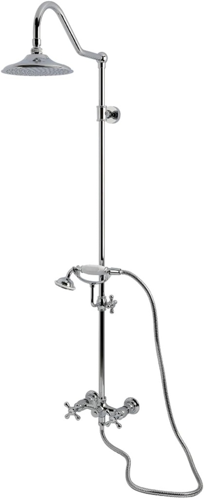 Kingston Brass CCK3661AX Kingston Wall Mount Rain Drop Shower System, Polished Chrome
