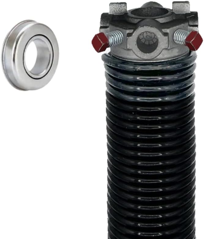 Garage Door Torsion Spring (218 x 1.75 x 33) | 1" ID Steel Bearing | Left Hand Wound Replacement (Right Side) (Cone Color: Black)