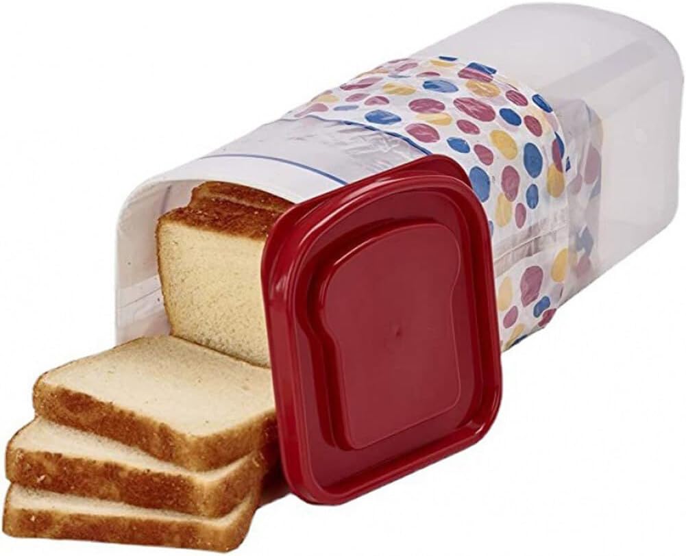 ikasus Bread Box – Large Capacity Fresh Bread Storage Container, Plastic Toast Sandwich Bread Dispenser with Lid Type 2
