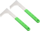 PATIKIL Crack Weeder, 2 Pack Stainless Steel Weeding Knife L-Shape Crevice Weeding Tool Grass Cutter Bush Knife for Gardening, Green