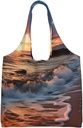 Beach Maui Hawaii Sunset Sea Waves Clouds Canvas Tote Bag Reusable Grocery Bags Shopping Bags Large Canvas Bags with Handles