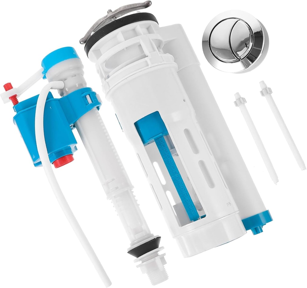 Height Toilet Water Valve Kit Plastic Toilet Tank Repair with Water Saving Pressure Control Includes Pressing Button Replacement for Tanks Leak and Flush Issue