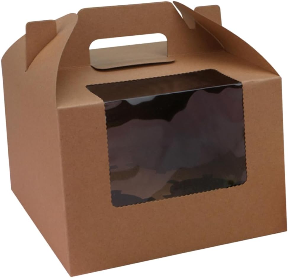 10pcs Cupcake Boxes Window Design Cupcake Trays for for Bakery Wedding (4 Cavities)