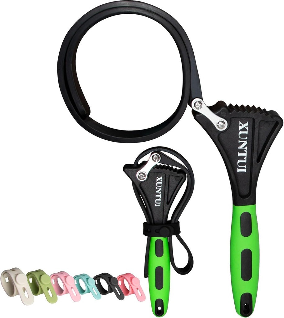 Strap Wrench Set with 8 Silicone cable ties - 2 Pack (4" & 6") for Oil Filters, Shower Heads & Tight Spaces - Plumbing Belt Wrench Kit