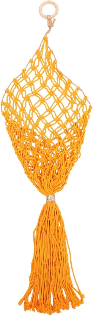 UPKOCH Hanging Fruit Basket Macrame Hanging Fruit Hammock Vegetable Breathable Storage Basket for Potato Onion Garlic Fruit Boho Kitchen Decor Beige