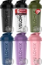 VELOMIX -6 PACK- 28 OZ Protein Shaker Bottles for Protein Mixes, Shaker Cups for Protein Shakes, Small Shaker Bottle Pack, Shaker Cup, Shakers for protein Shakes (Core Series)