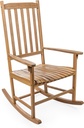 JONATHAN Y RCK300A Seagrove Farmhouse Classic Slat-Back 350-LBS Support Acacia Wood Outdoor Rocking Chair Traditional, Coastal, Cottage, Vintage, Shabby Chic, Teak Brown