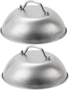 ZBXFCSH Compatible with Blackstone 5555 Stainless Steel 9" Griddle Melting Cheese Dome Wok Lids- Commercial Grade Basting and Steaming Cover- Best for Use in Flat Top Grills, 0.6mm Thickness-2 Domes