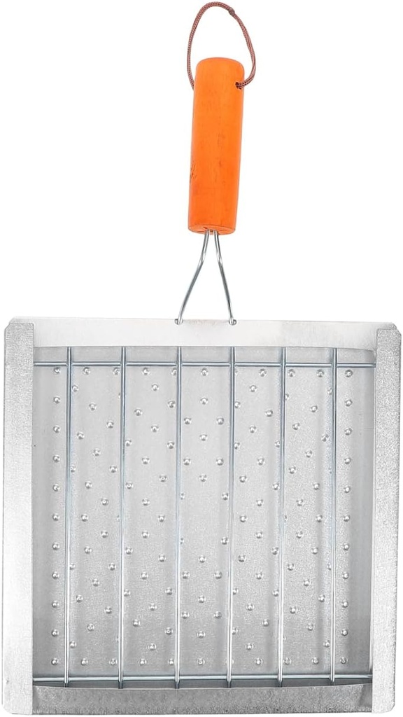 Portable Camping BBQ Grill Rack with Removable Wooden Handle Foldable Outdoor Cooking Tool for Bread Toasting and Grilling Fish 13.18X8.07 Inches