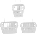 3-Piece Plastic Storage Basket Set Versatile Hanging Organizers in White for Home and Kitchen Storage for Sundries and Organization
