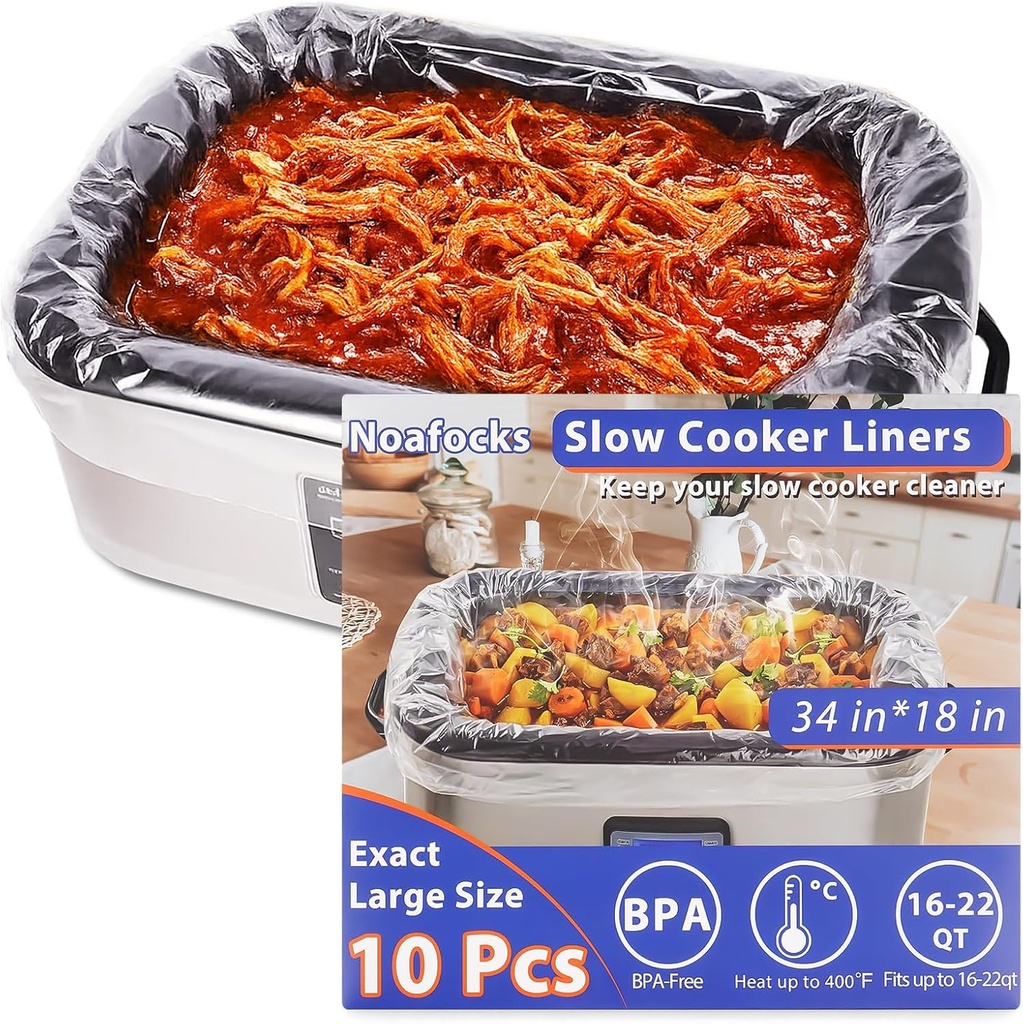 Electric Roaster Liners 34 x 18 Inch Roaster Liners Disposable Fits 16, 18, 22 Quarts Roaster for Electric Roaster for Immediate Cleanup (10 Counts)