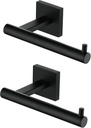 KOKOSIRI Toilet Paper Holder for Bathroom Toilet Roll Holder Hold Mega Rolls Matte Black Stainless Steel, 2 Pack, B2005BK-2P
