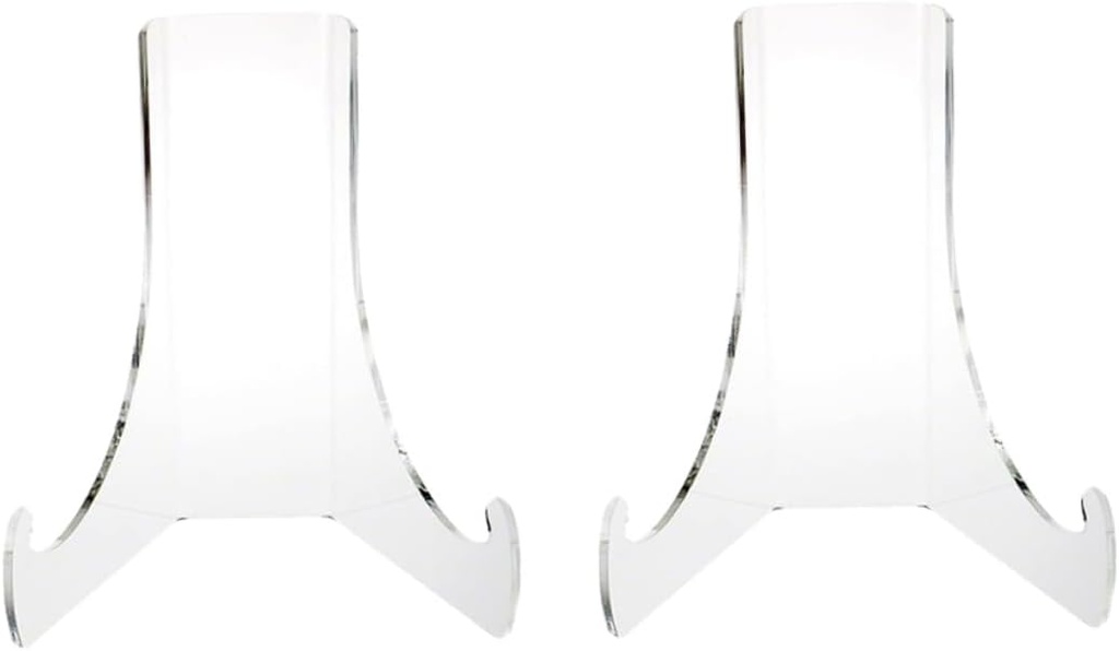 2pcs Acrylic Display Rack Ceramic Plate Bracket Home Office Tea Cake Storage Rack Dish