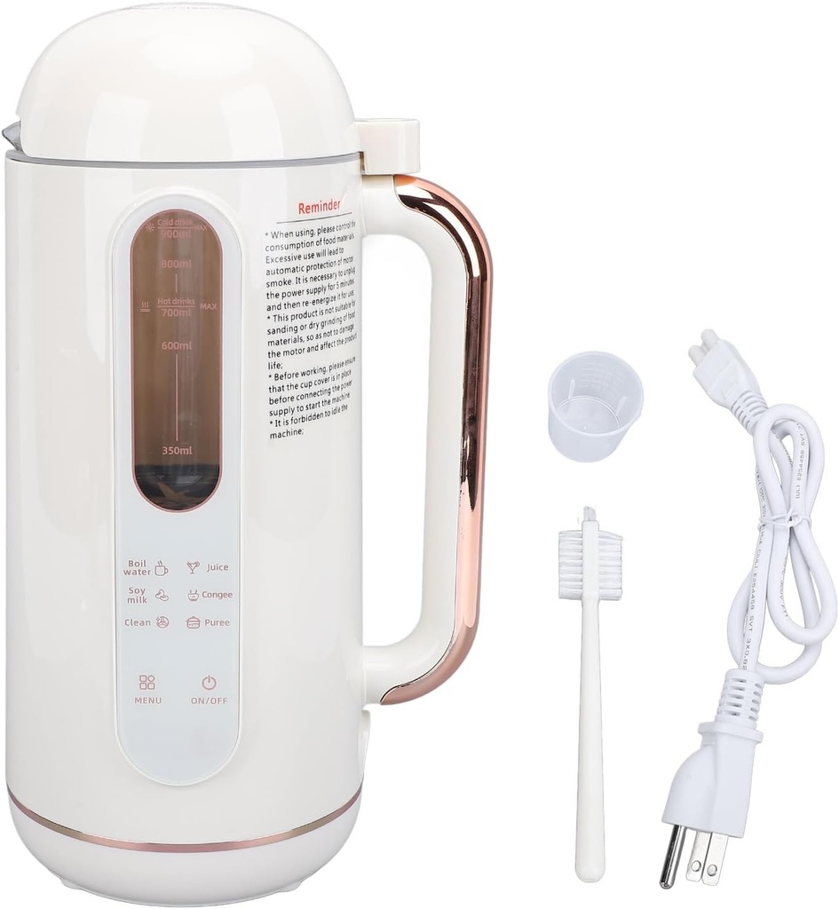 Soy Milk Maker Machine, 900ML Automatic Nut Milk Maker, Children Cooking Food Processor Juicer Mini Juicer Maker for Almonds, Oats, Soybeans (US Plug 110V)