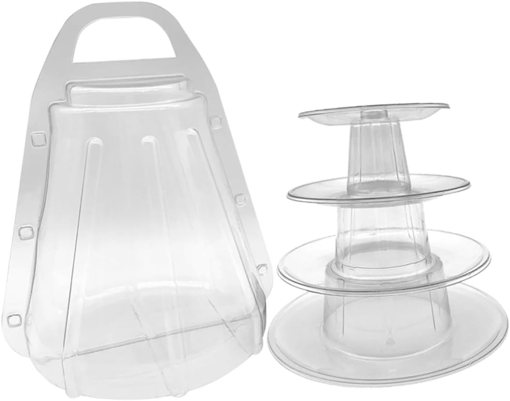 1set Dessert Holder Macaron Tower Stand Macaroon Packaging Box Cake Carrier for Parties