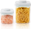 Pop Airtight Food Containers - Set of 2 Kitchen Storage Containers with Lids, Ideal for Cereal and Pantry Storage - Includes 1.5Qt and 0.5Qt Sizes