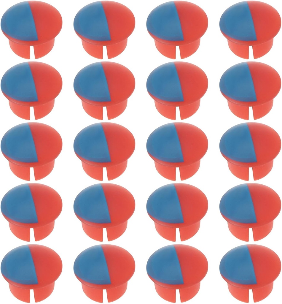 eMagTech 20pcs Faucet Indicators Handle Hot and Cold Water Signs Red and Blue Labels Kitchen Bathroom Sinks Faucets Cover Signs Suitable for 6.7mm Water Faucet Holes(Red, Blue)