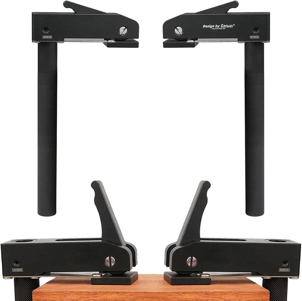 2 Pack Large MFT Bench Holdfast Woodworking Tools, 3/4" Desktop Quick Acting Hold Down Clamp Adjustable Fast Fixed Clip, Aluminum Alloy Benchtop Quick Clamps for Wood Carving, Routing, Sanding