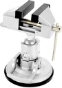 QWORK Portable Vacuum Base Vise with Multi-Angle Rotation - 3.15" Jaw Width Pivots Vise Portable Vacuum Base Vise, for Various Smooth Work Surfaces