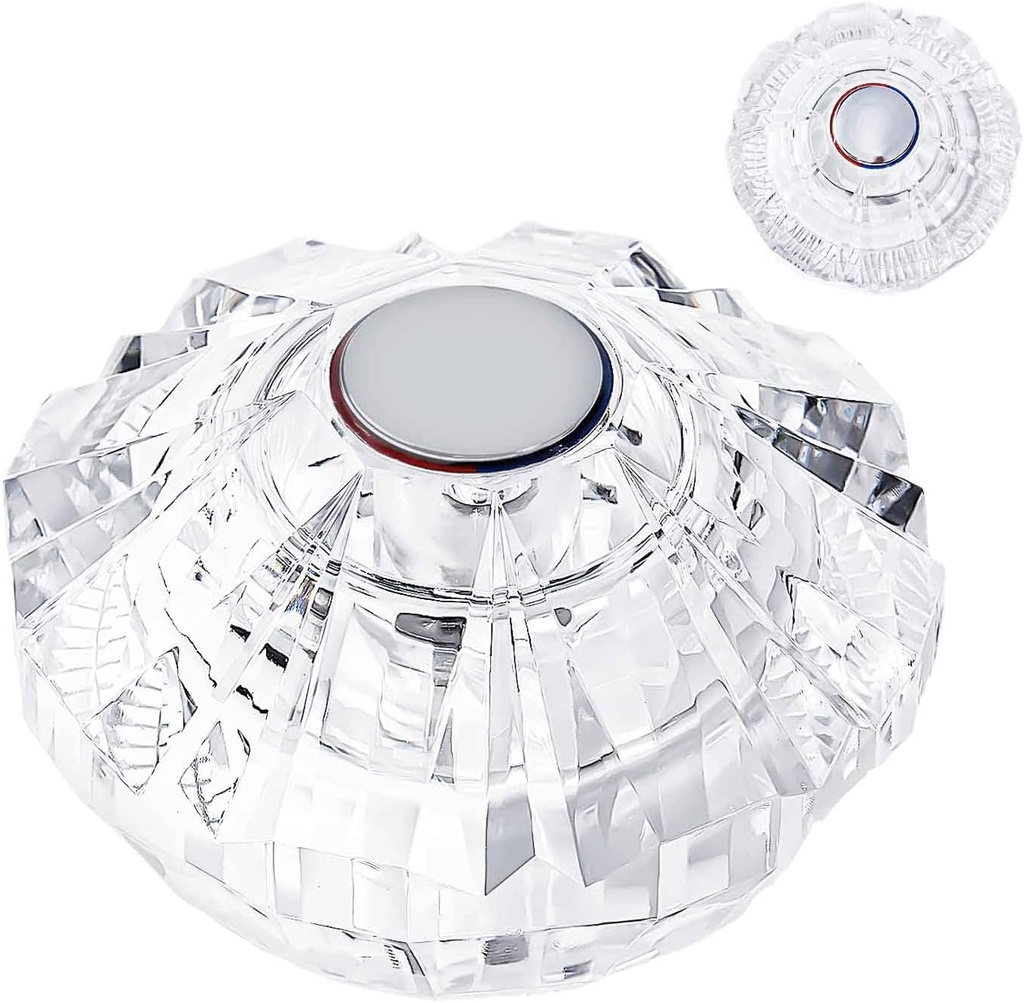 Shower Faucet Handle Replacement, Transparent Acrylic Bathtub Knobs Reliable Single Shower Knob Replacement Parts Compatible with Price Pfister 940-240 & 940-950A