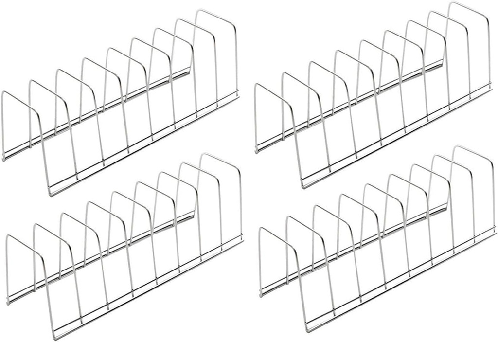 4X Utensils Racks Utensils Holder Tableware Dinner Service Dish Rack Bread Racks Sparerib Holder for Home Cabinet Cafe, Silver Plate Rack
