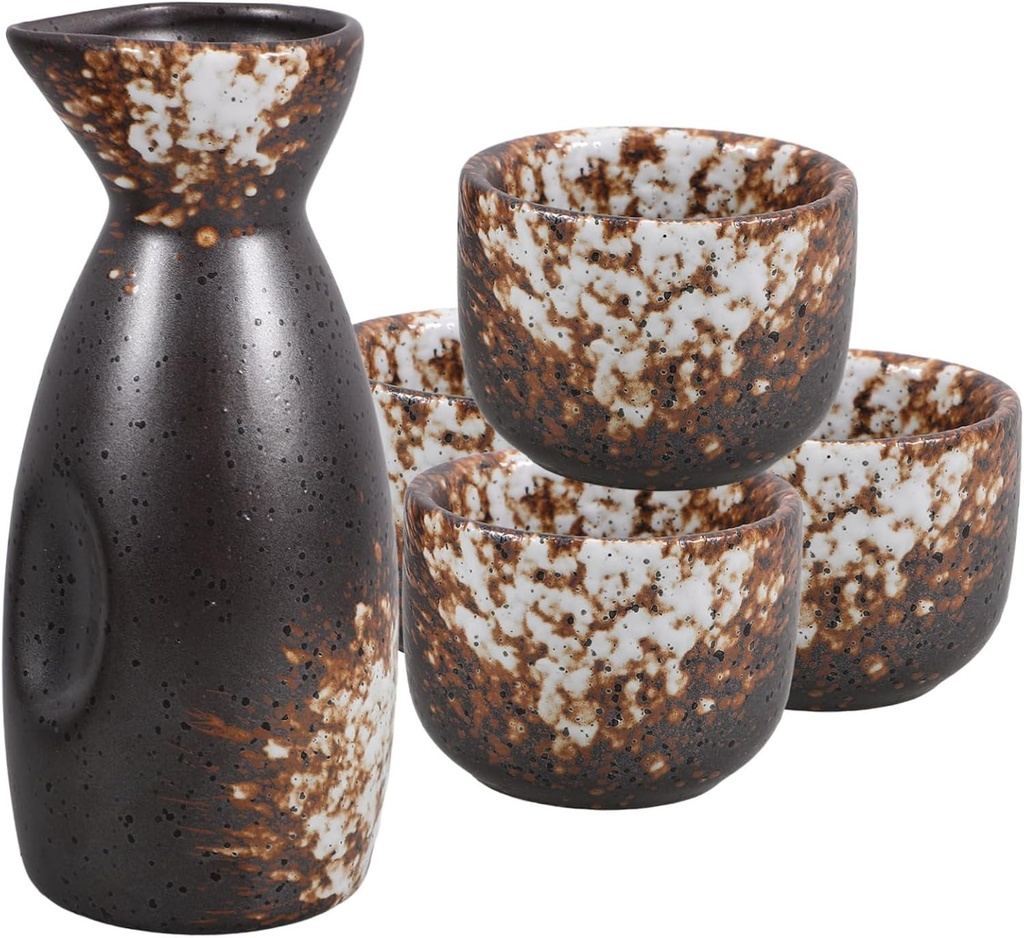 CHILDWEET Traditional Japanese Sake Pot Set Sake Glasses Cups Kettle Enhance Your Experience