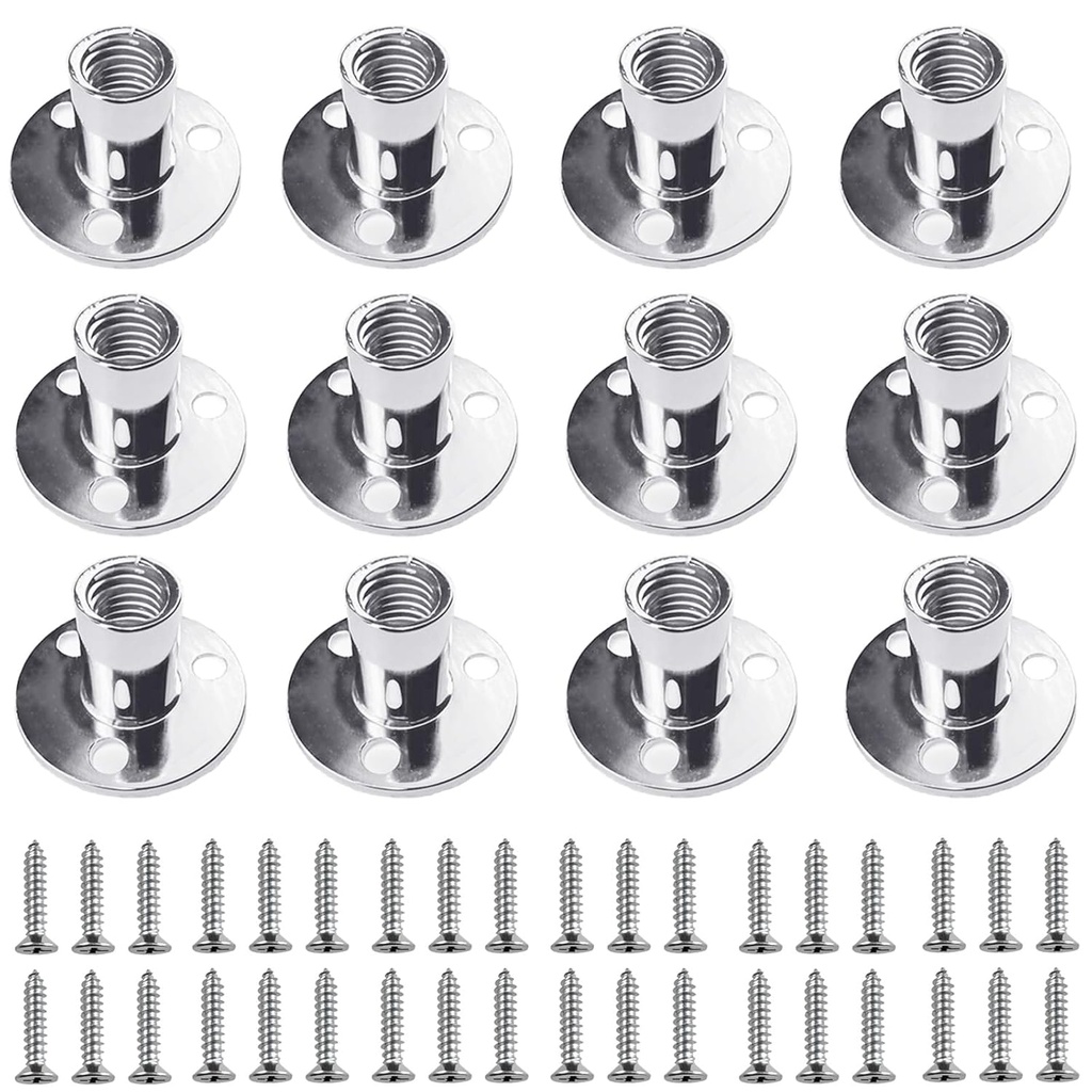 M12 Carbon Steel t Nuts for Furniture Hardware Connection Parts with Phillips Tapping Screws 12 PCS