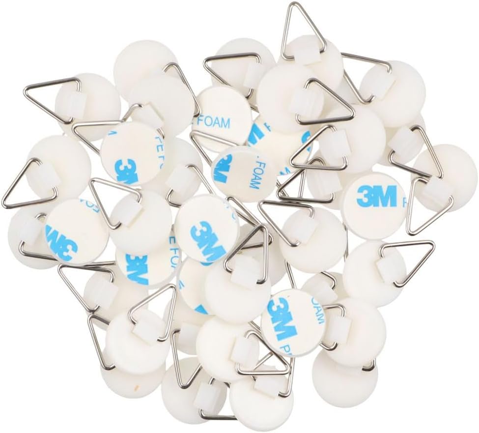 40 Pcs Invisible Adhesive Plate Hanger, White Round Plate Holders Self-Adhesive Wall Dishes Hook Portable Vertical Plate Rack for Kitchen Bathroom