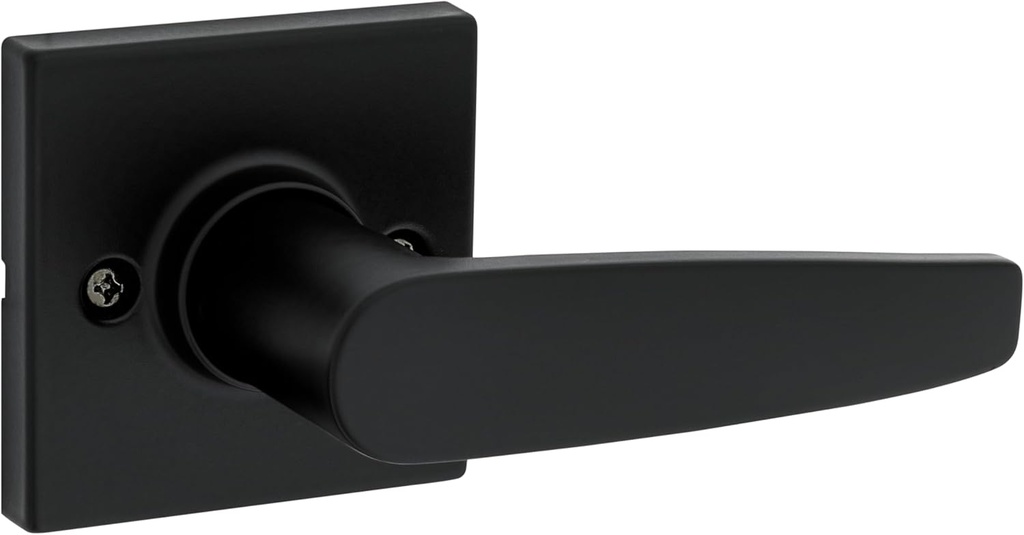Kwikset Safelock SL7000WISQT-514 Winston Lever Square Rose Half Dummy Matte Black Finish