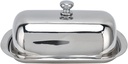 Stainless Steel Butter Dish, High‑Gloss Dessert Bread Cheese Cake Box,Butter Box with Lid, Butter Container for Refrigerator, Convenient Food Storage Box with Lid for Home