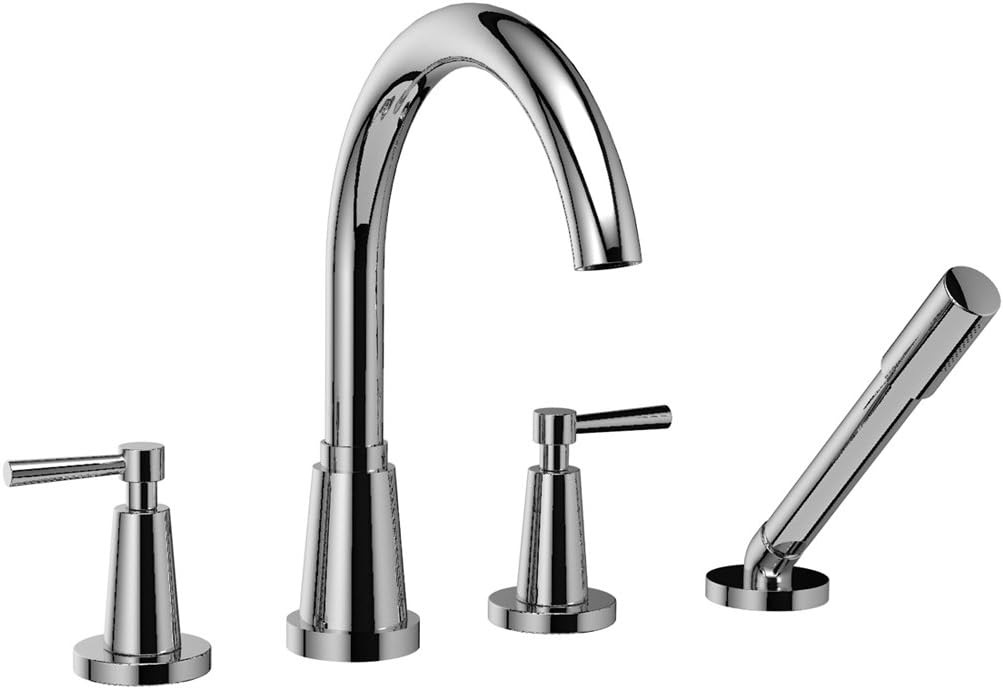 Riobel PN PA12 4-piece deck-mount tub filler with hand shower