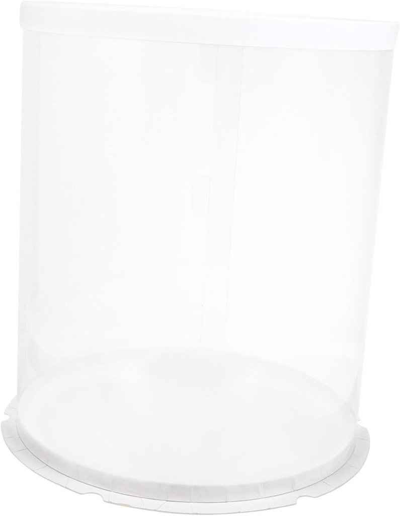 BESTOYARD 1pc Box transparent cake box round cake packaging portable cake container round clear cake transporter cake dome cupcake carrier bakery transporting keeper bracket pastry PCV white