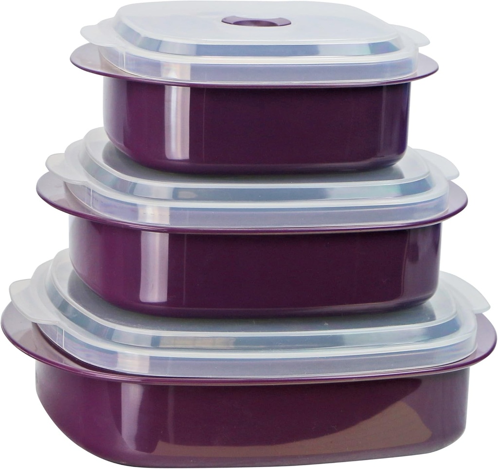 Calypso Basics by Reston Lloyd 6-Piece Microwave Cookware, Steamer and Storage Set, small (20502)