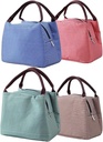 Lunch Tote Bag 4PCS Reusable Lunch Bag Portable Insulated Cooler Bag Thermal Lunch Organizer Bag for Work Picnic (Green+Red+Brown+Blue) Group02