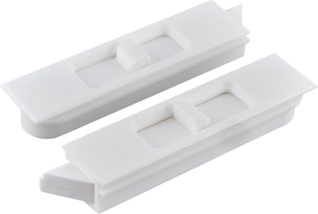Brixwell Snap in Tilt Latch, Left and Right Pair, Plastic Material, White Finish, 2-21/32" Length, 5/64" Stile Snap Size, 1/4" Nose Size, Suitable for Tilt Window Applications, Easy Replacement Use