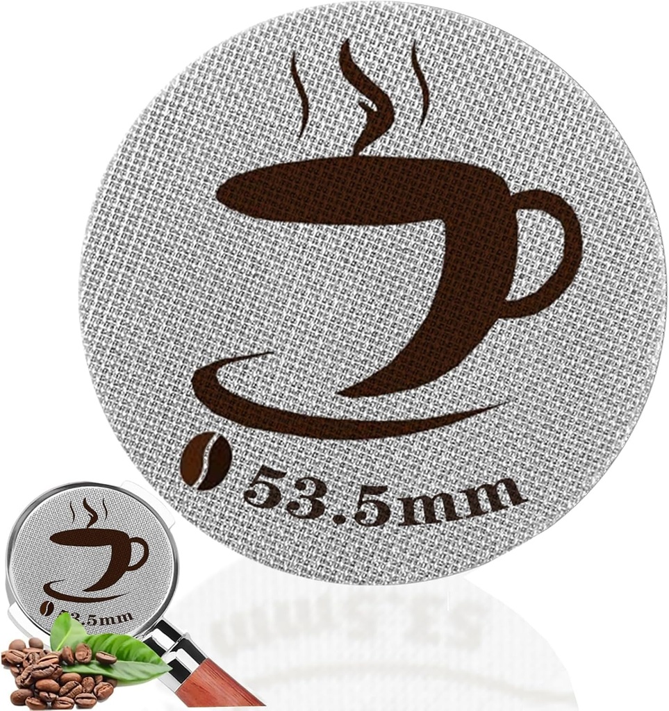 3 Packs 53.5mm Espresso Puck Screen, Reusable Puck Screen Replacement, Perfect Espresso Distribution Tool Compatible with Espresso Machine 53.5mm Portafilter Basket, 1.7mm Thickness 150μm