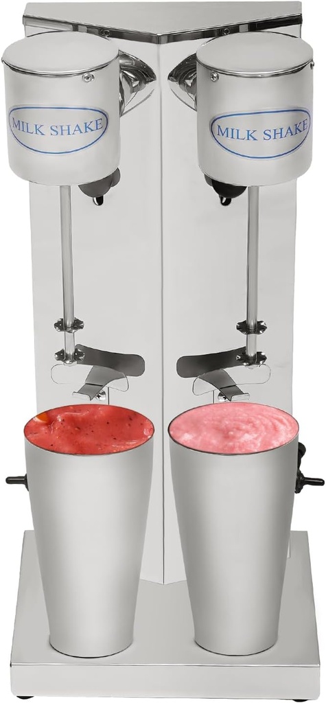 Milkshake Maker, Double-Head Milkshake Machine, 180W x 2 Stainless Steel Milkshake Mixer, 110V 60HZ Malt Maker, Electric Milk Shake Machine, 14000RPM Drink Mixer