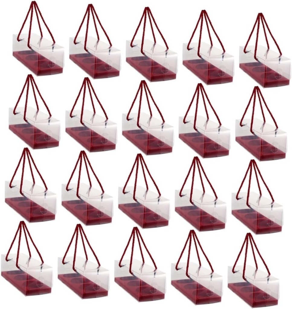 20Pcs Bakery Boxes with Portable Handle Slot Cupcake and Pastry Containers for Easy Transportation for Treats Desserts and Special Occasions
