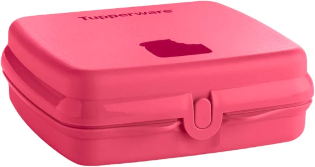 Tupperware Sandwich Keeper Square Hinged and Locking Box Pink