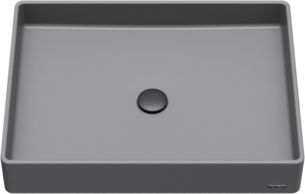 Karran Sternhagen SQS500 Quartz 23-5/8 in. x 17-3/4 in. Rectangular Bathroom Vessel Sink in Grey