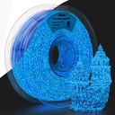 AMOLEN 3D PLA Printer Filament, 1.75mm Glow in The Dark Shiny Firefly Blue PLA Filament for 3D Printing, Best with UV Lamps, 1kg Spool (2.2lbs), Dimensional Accuracy +/- 0.02 mm, Fit Most 3D Printers