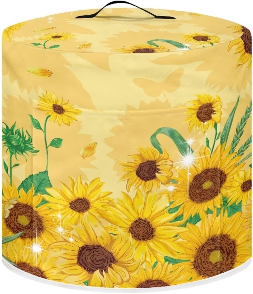 Dolyues Sunflowers Rice Cooker Cover Slow Cooker Dust Cover for Kitchen Decor Protective Cover Bag Dust Cover for Electric Pressure Cooker/Rice Cooker Yellow
