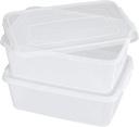 Teyyvn 16 QT Storage Container with Lid, Clear Food Pizza Storage Container, 2-Pack