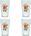 Culver Officially Licensed Fiesta Floral Bouquet 16-Ounce Frosted Tapered Cooler Glass Set of 4, 452FLOR0215-4DS