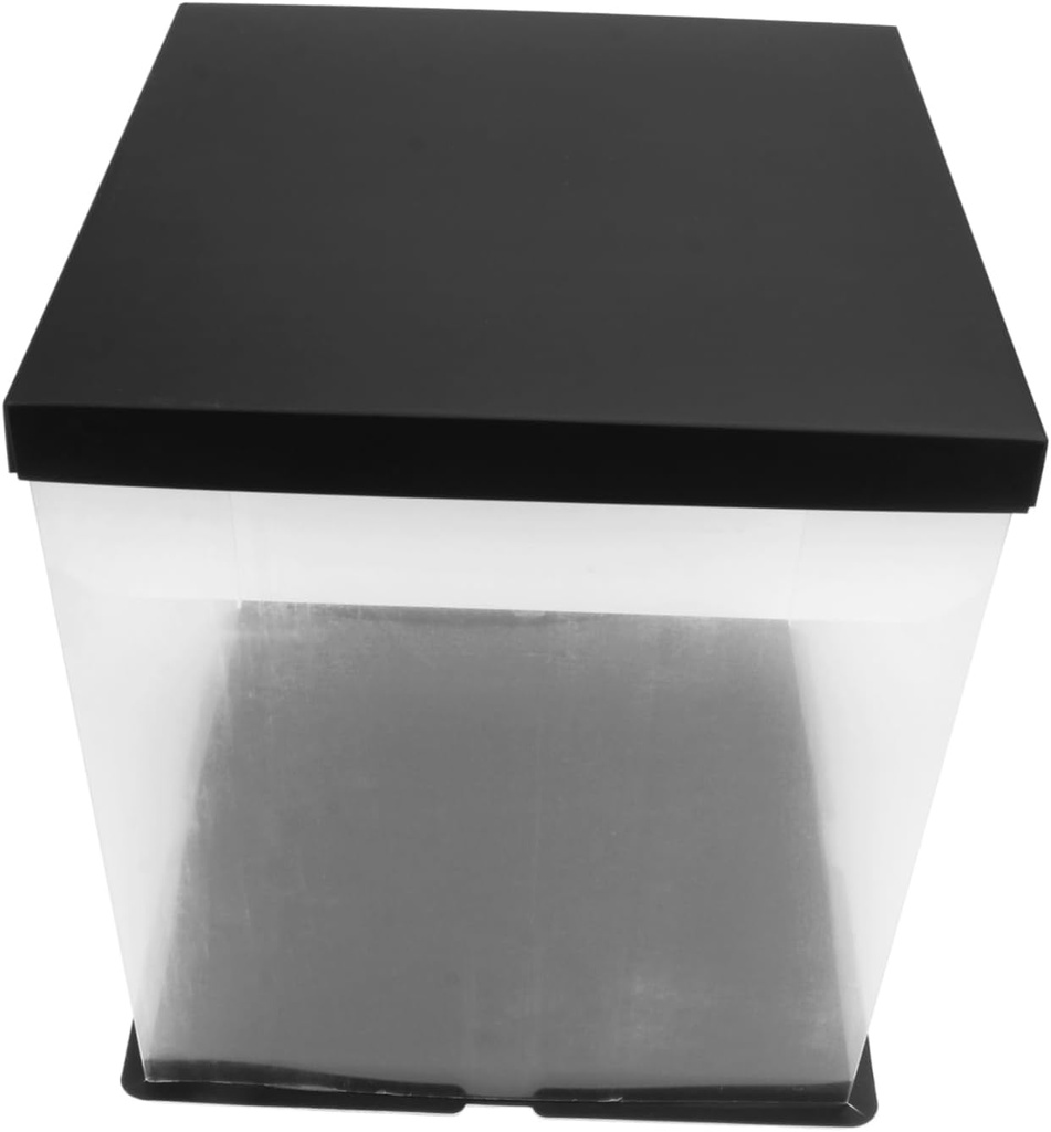 Cabilock 1Set Transparent Cake Packing Box Black High Dessert Holder for Birthdays Weddings More Easy Clean for Outdoor Use and Parties